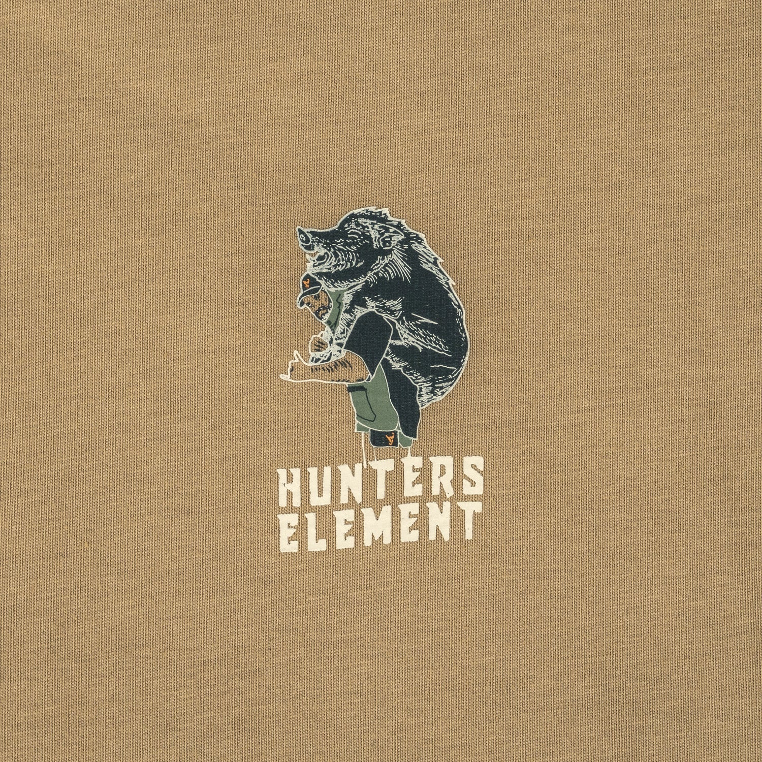 Mens Tussock cotton t shirt nz front pig hunting graphic logo