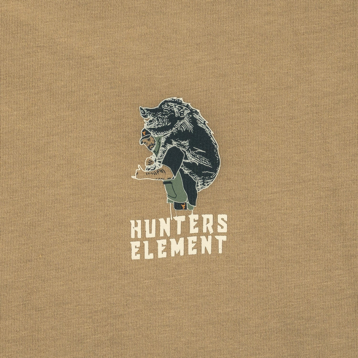 Kids Tussock cotton t shirt nz front pig hunting graphic logo