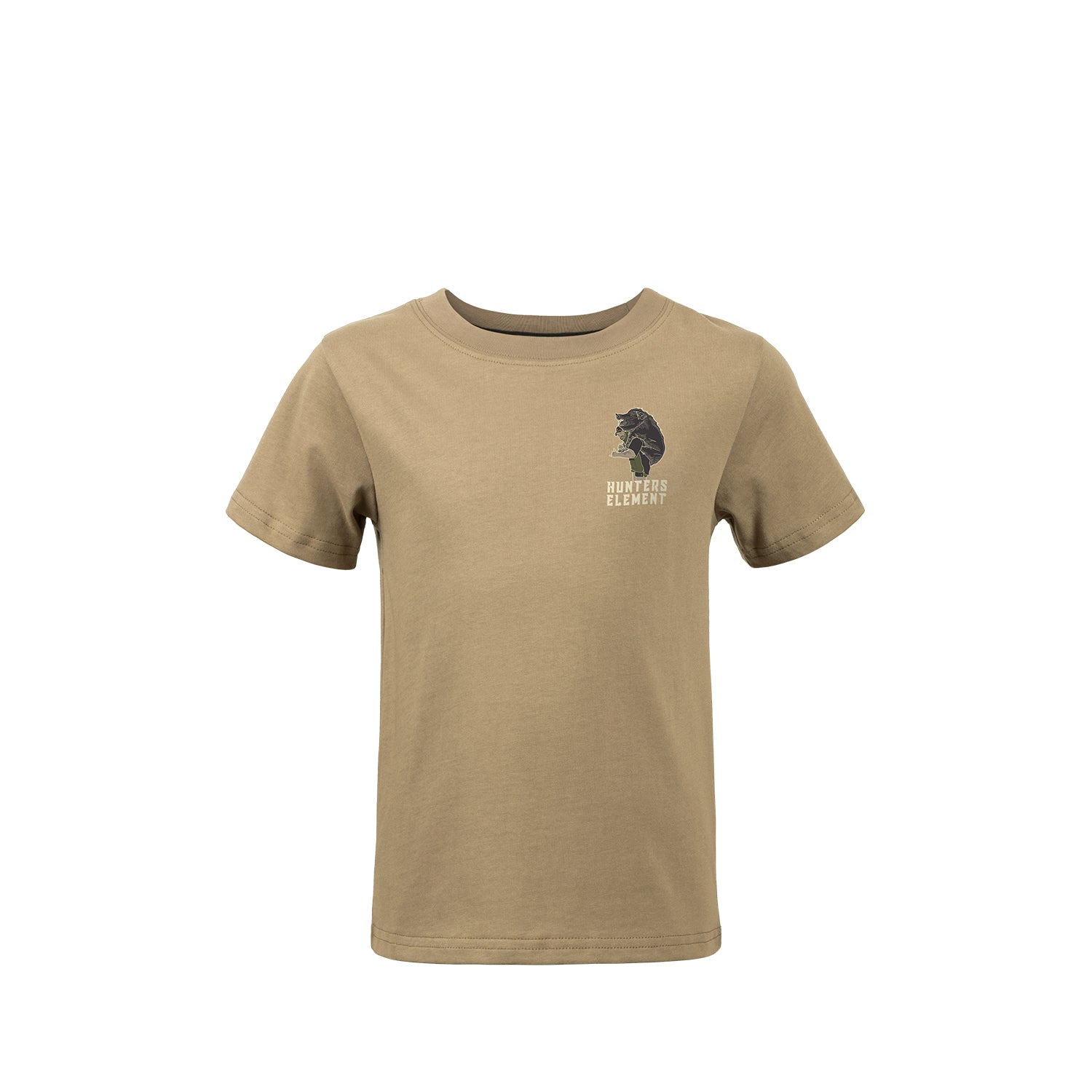 Kids Tussock cotton t shirt nz with pig hunting graphic back
